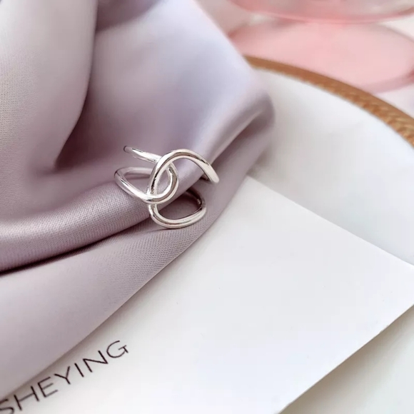 NEW Unisex 925 Sterling Silver Polished Knot Adjustable Ring - Picture 12 of 15